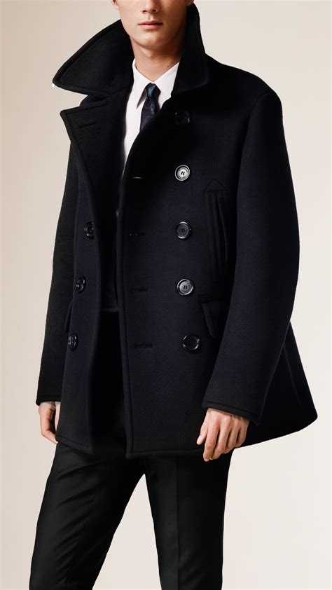 burberry pea coat navy|Burberry pea coats men.